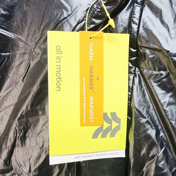 All In Motion Size XXL Black Mid-Weight Puffer Jacket With Fleece Lining - Picture 5 of 7